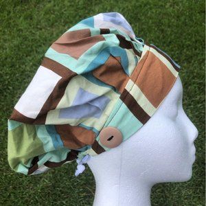 Women's Adjustable Surgical Bouffant/Cap w Buttons Blocks